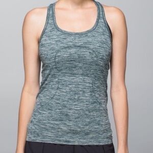 Lululemon Run Swiftly racerback tank Heather green